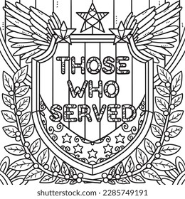 Memorial Day For Those Who Served Medal Coloring 