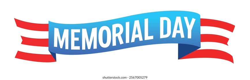 Memorial Day Tribute With American Flag Symbolizing Remembrance and Honor. Vector Illustration.