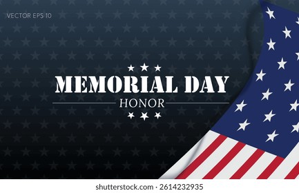 Memorial Day Tribute Design with Folded American Flag
