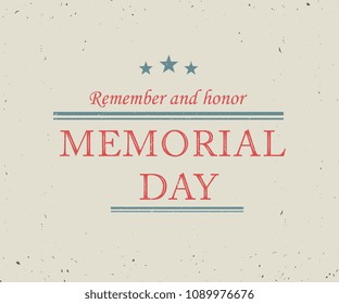 Memorial Day typography vector design for greeting cards and poster. Design template celebration. Vector illustration.