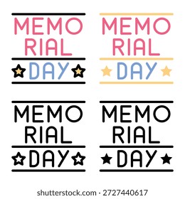 Icono de Vector de tipografía del Día de los Caídos. Adecuado Para App Móviles, App De Web Y Medios Impresos. Múltiples iconos de estilo, 