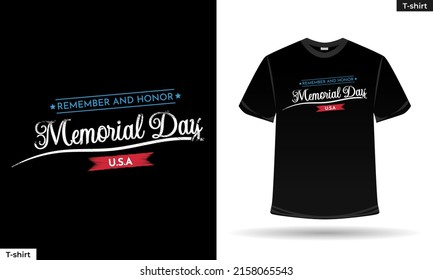 Memorial day typography vector t-shirt template design