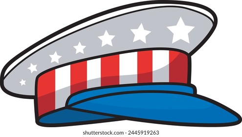 Memorial Day in the United States. American flags icon. The grave of military personnel.