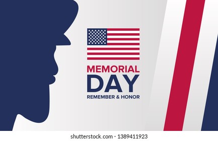 Memorial Day United States Remember Honor Stock Vector (Royalty Free ...