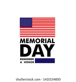 Memorial Day in United States. Remember and Honor. Federal holiday for remember and honor persons who have died while serving in the United States Armed Forces. Celebrated in May. Vector poster
