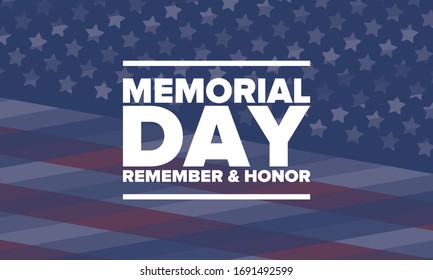 Memorial Day United States Remember Honor Stock Vector (Royalty Free ...