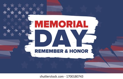 Memorial Day United States Remember Honor Stock Vector (Royalty Free ...