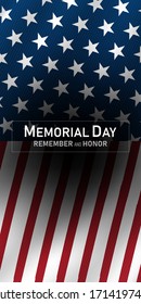 memorial day in the united states - remember and honor banner background vector illustration