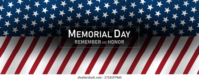 memorial day in the united states - remember and honor banner background vector illustration