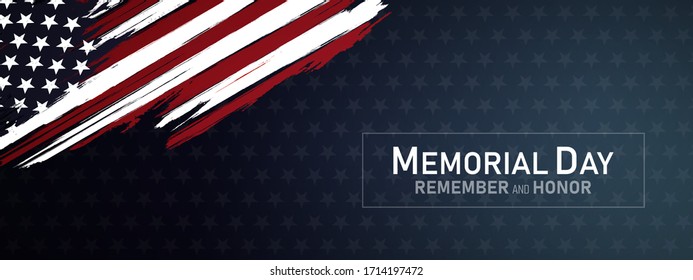 memorial day in the united states - remember and honor banner background vector illustration