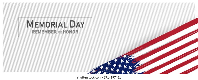 memorial day in the united states - remember and honor banner background vector illustration