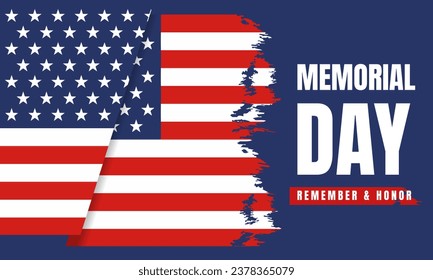 Memorial day in united states remember and honor holiday united states armed forces. - Vector.