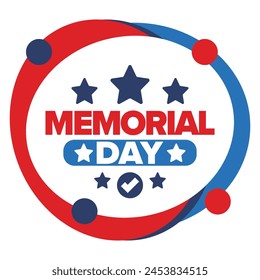 Memorial Day in United States. Remember and Honor. Federal holiday for remember and honor persons who have died while serving in the United States Armed Forces. Celebrated in May. Vector poster