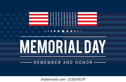 Memorial Day. US federal holiday template for banner, card, poster, background.
