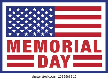 Memorial Day, US Holiday, Happy Birthday, American Flag, USA, America, American Star, Stars and Strips, Patriotic, Vector, Logo