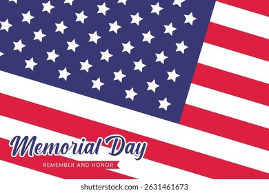 Memorial Day USA Background (em inglês). Lembre-se e honre-se. Ilustração de vetor.