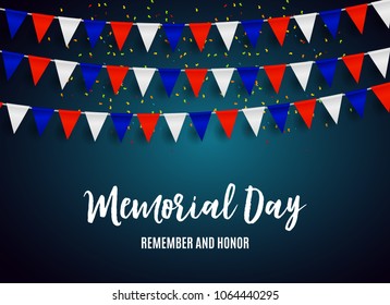 Memorial Day in USA Background Template Vector Illustration EPS10
