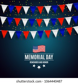 Memorial Day in USA Background Template Vector Illustration EPS10