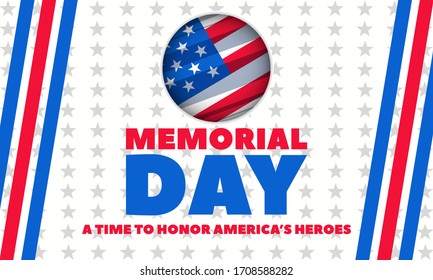 Memorial Day USA. Celebrated in the United States in May. Remember and Honor. Poster, card, banner, background design. Vector illustration eps 10.