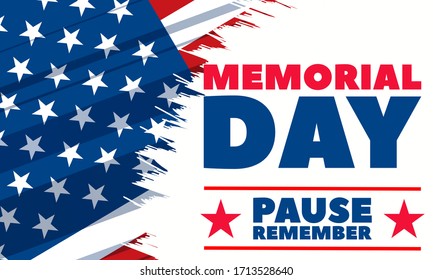 Memorial Day USA. Celebrated in the United States in May. Remember and Honor. Poster, card, banner, background design. Vector illustration eps 10.