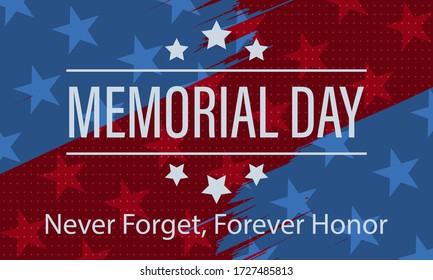 Memorial Day USA. Celebrated in the United States in May. Remember and Honor. Poster, card, banner, background design. Vector illustration eps 10.