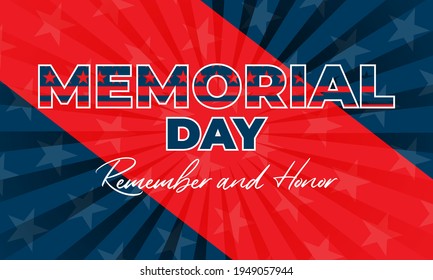 Memorial Day USA. Celebrated in the United States in May. Remember and Honor. Poster, card, banner, background design. Vector illustration eps 10.