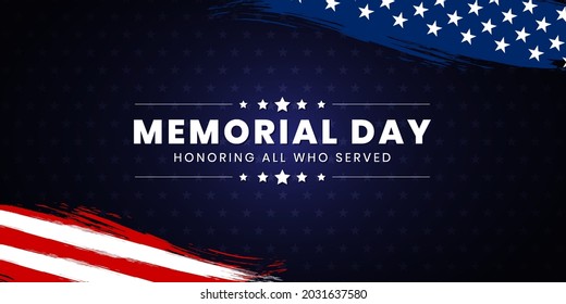 Memorial Day, Usa memorial day celebration. American national holiday. Honoring All Who Served. Vector Illustration.