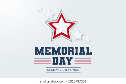 Memorial day USA design concept with stars. Vector illustration for memorial day.