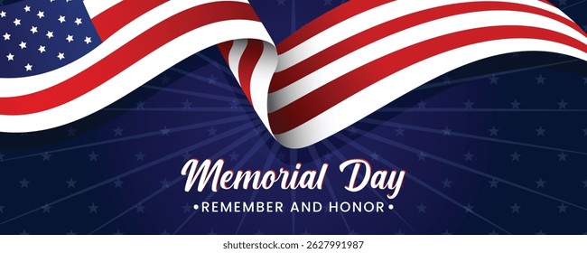 Bandeira Memorial Day USA Bandeira, Honra e Lembrar Design, Veterano Tribute Patriotic Poster