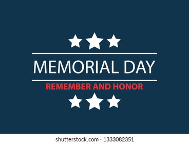 Memorial Day USA Greeting Card Banner Wallpaper. Remember and Honor 