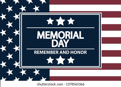 Memorial Day USA Greeting Card, Banner, Wallpaper. Flat Design.