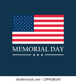 Memorial day USA greeting card design template. Remember and Honor flat design. EPS10