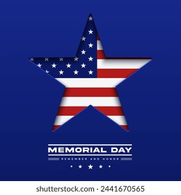 Memorial Day USA greeting Card design. Vector holiday illustration.