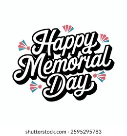 Memorial Day USA Greeting Card Banner Wallpaper. Remember and Honor Flat Design.