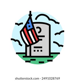 memorial day usa holiday color icon vector. memorial day usa holiday sign. isolated symbol illustration