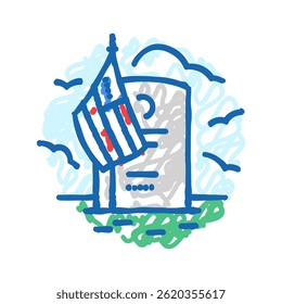 memorial day usa holiday doodle icon sketch vector. memorial day usa holiday sign. isolated symbol illustration