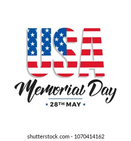 Memorial Day. USA Memorial Day lettering label design.