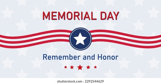 Memorial Day in the USA. National symbols of the USA flag. Happy Memorial Day. Vector banner