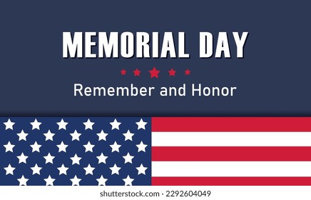 Memorial Day in the USA. National symbols of the USA flag. Happy Memorial Day. Vector banner