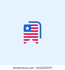 Memorial Day USA red white blue vector save icon illustration design