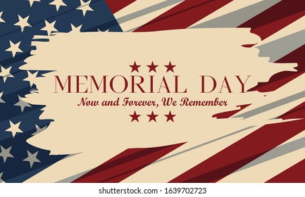 Memorial Day USA. Simple Design. Celebrated in the United States in May. Remember and Honor. Poster, card, banner, background design. Vector illustration eps 10.