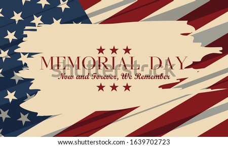Memorial Day USA. Simple Design. Celebrated in the United States in May. Remember and Honor. Poster, card, banner, background design. Vector illustration eps 10.