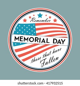 Memorial Day Vector With American Flag In Dull Colors