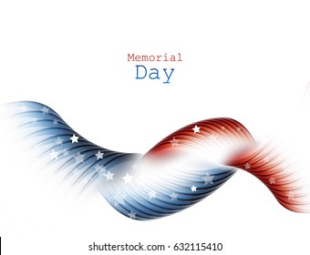 Memorial day vector design over white background. Colorful elements, template for greeting cards. Eps10