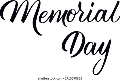 Memorial Day vector. Hand written lettering.