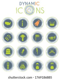 Iconos vectoriales de día conmemorativo en fondo blanco con líneas dinámicas para animación para diseño de interfaz web y de usuario