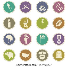 memorial day vector icons for user interface design