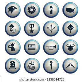 memorial day vector icons for web and user interface design