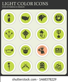 memorial day vector icons for web and user interface design