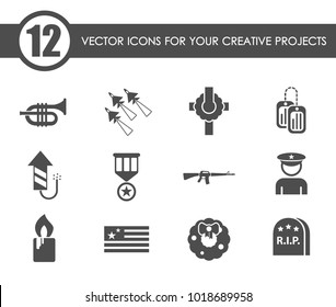 memorial day vector icons for your creative ideas